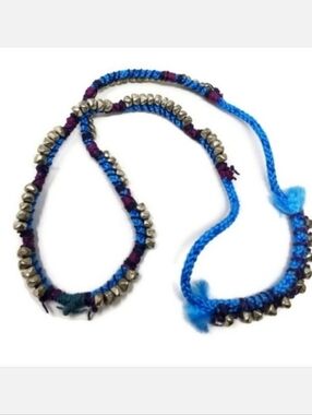 Hand Wrapped Paracord & Silver Tone Bead Necklace One Of A Kind Artisan Piece